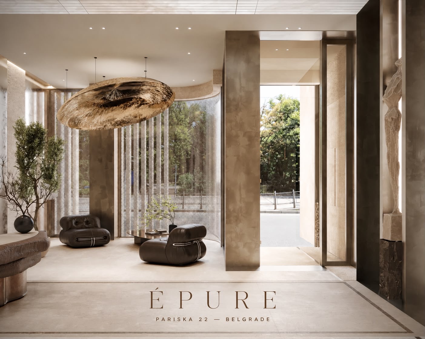 Ulazni hol zgrade ÉPURE sa natpisom ÉPURE Pariska 22 Belgrade